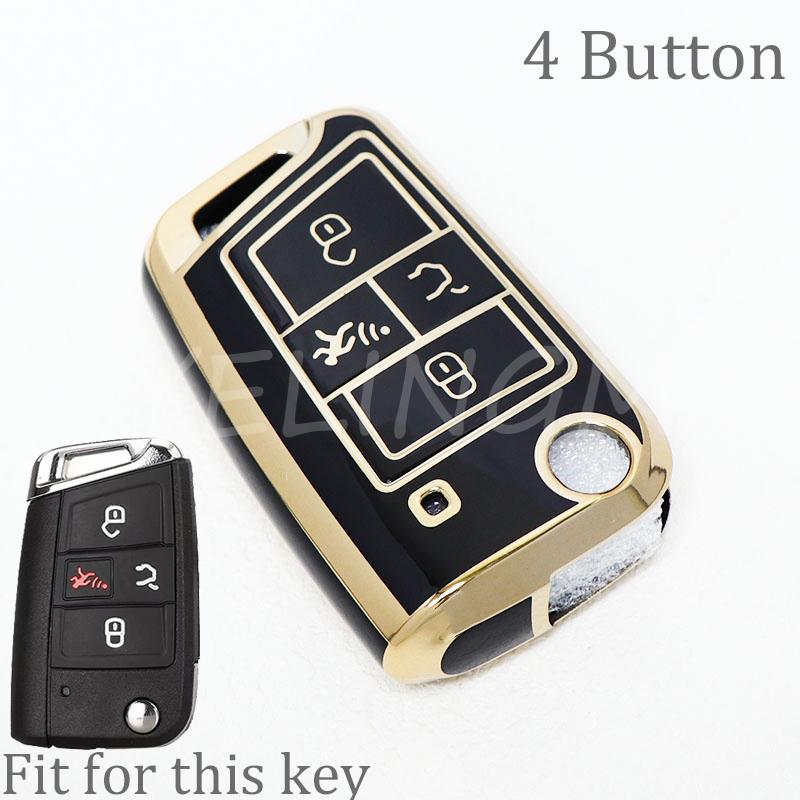 4 Buttons Auto Tpu Car Key Case Cover Fob For Volkswagen Vw Golf 7 Alltrack Mk7 Tiguan Seat Ateca Leon Ibiza Skoda Octavia