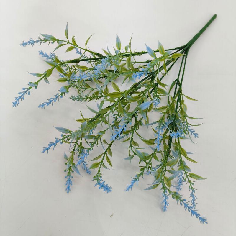 Lifelike Artificial Lavender Fake Flower Safe BPA-free Plastic Faux Plant 34cm 1Pcs for Wedding Home Coffee Table Decor