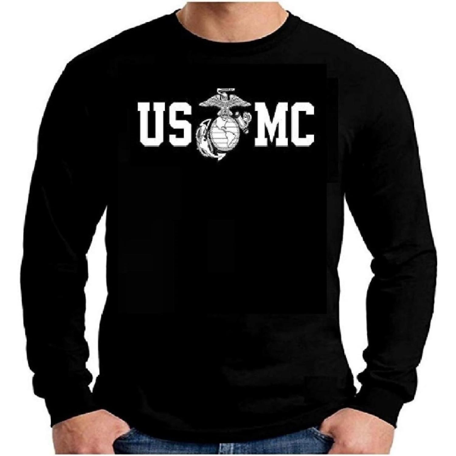 

Lucky Ride Marine Corps Bull Dog Front and Back USMC Men s T-Shirt Longsleeve XXXXXL різнокольоровий