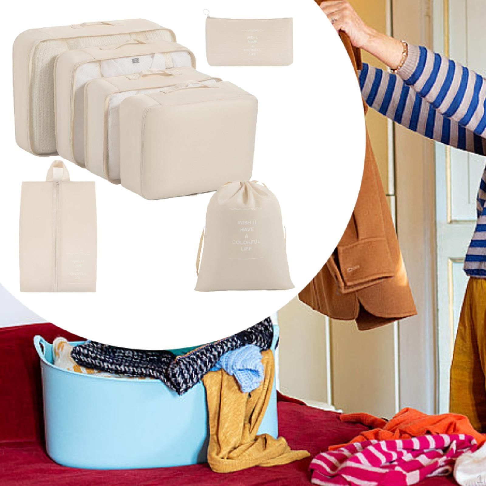 

7 упаковочных кубов для хранения одежды и аксессуаров в путешествии Beige