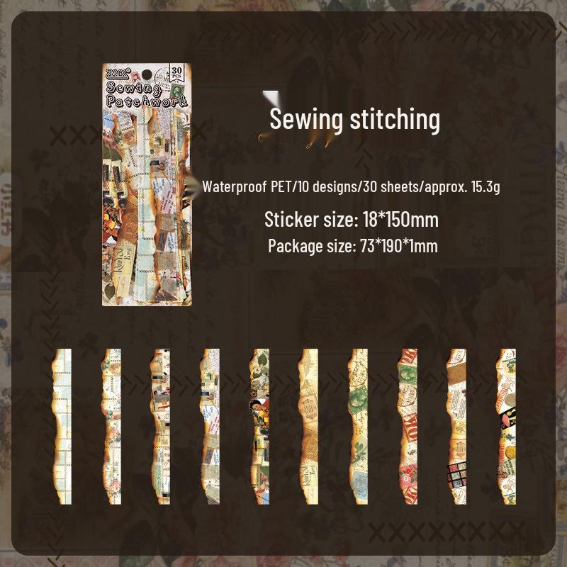 Ancient Style Laser PET Waterproof Tape and Flowing Sand Stickers for DIY Journals and Background Decorations