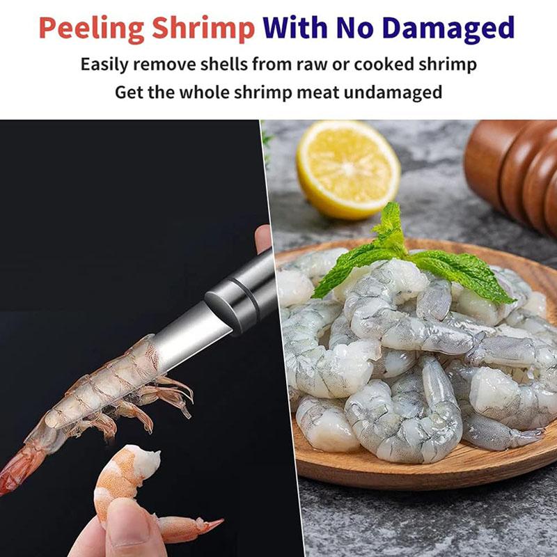 Shrimp Deveiner Tool, Stainless Steel Shrimp Deveining Tool, Efficient Shrimp Peeler and Deveiner Tool Portable Shrimp Cleaner S
