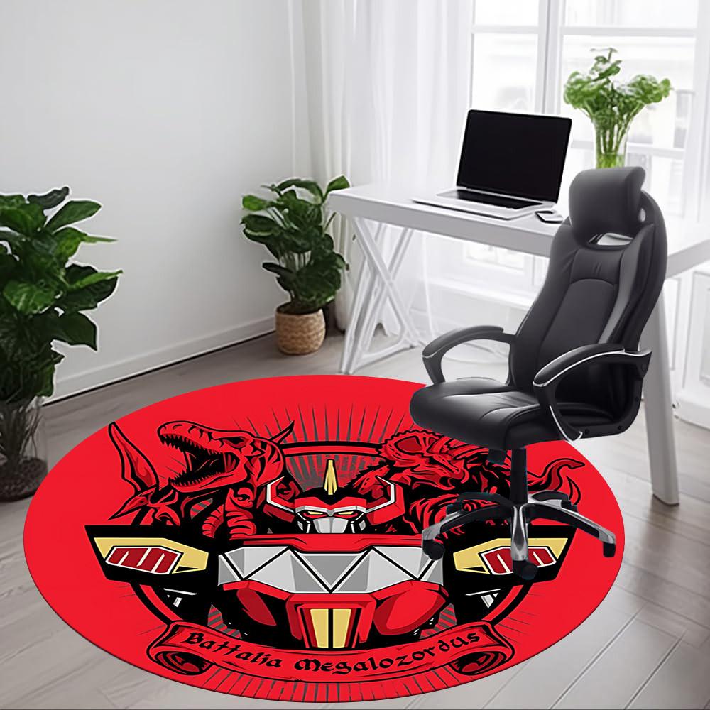 1PC Power Ranger Office Round Rug, Non-slip, Soft and Durable Office Rug for Interior Decoration, Perfect for Office yy250915147