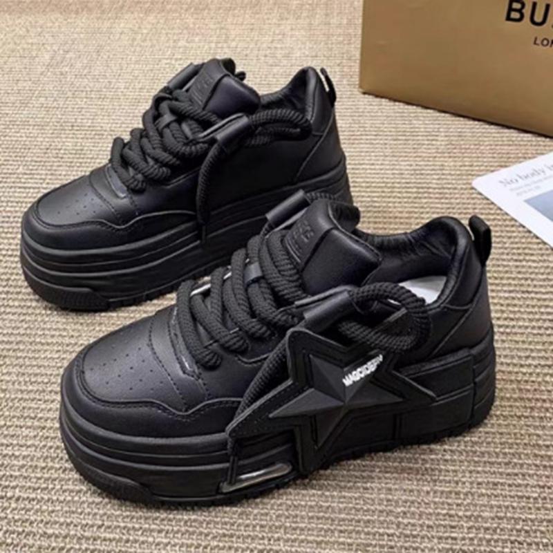 

Женская мода повседневная обувь весна корейская версия толстые подошвы кроссовки 35 чёрный