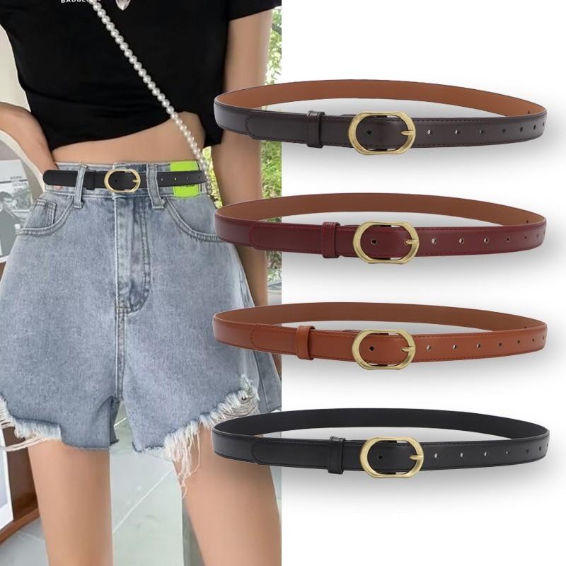 Womens Spring Simple Belt With Alloy Buckle For Everyday Jeans And Skirts