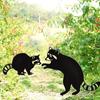 Metal Raccoon Garden Statues Stakes, Black Raccoon Silhouette Animals Decorative Garden Stakes,Statues Animal Stakes for Yard Decor and Lawn Ornaments