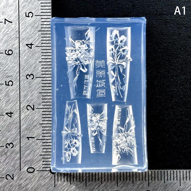 3D Silicone Mold Nail Art Decor Butterfly Rose Flower Butterfly Silicone Manicure Templates Mold Accessories