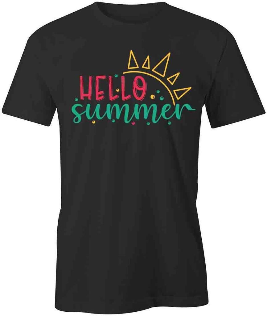 HELLO SUMMER TShirt Tee Short-Sleeved Cotton CLOTHING SEASONAL S1BCA394