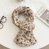 Scarf autumn and winter new floral retro pleated silk scarf neck protection warm scarf twist braid scarf shawl