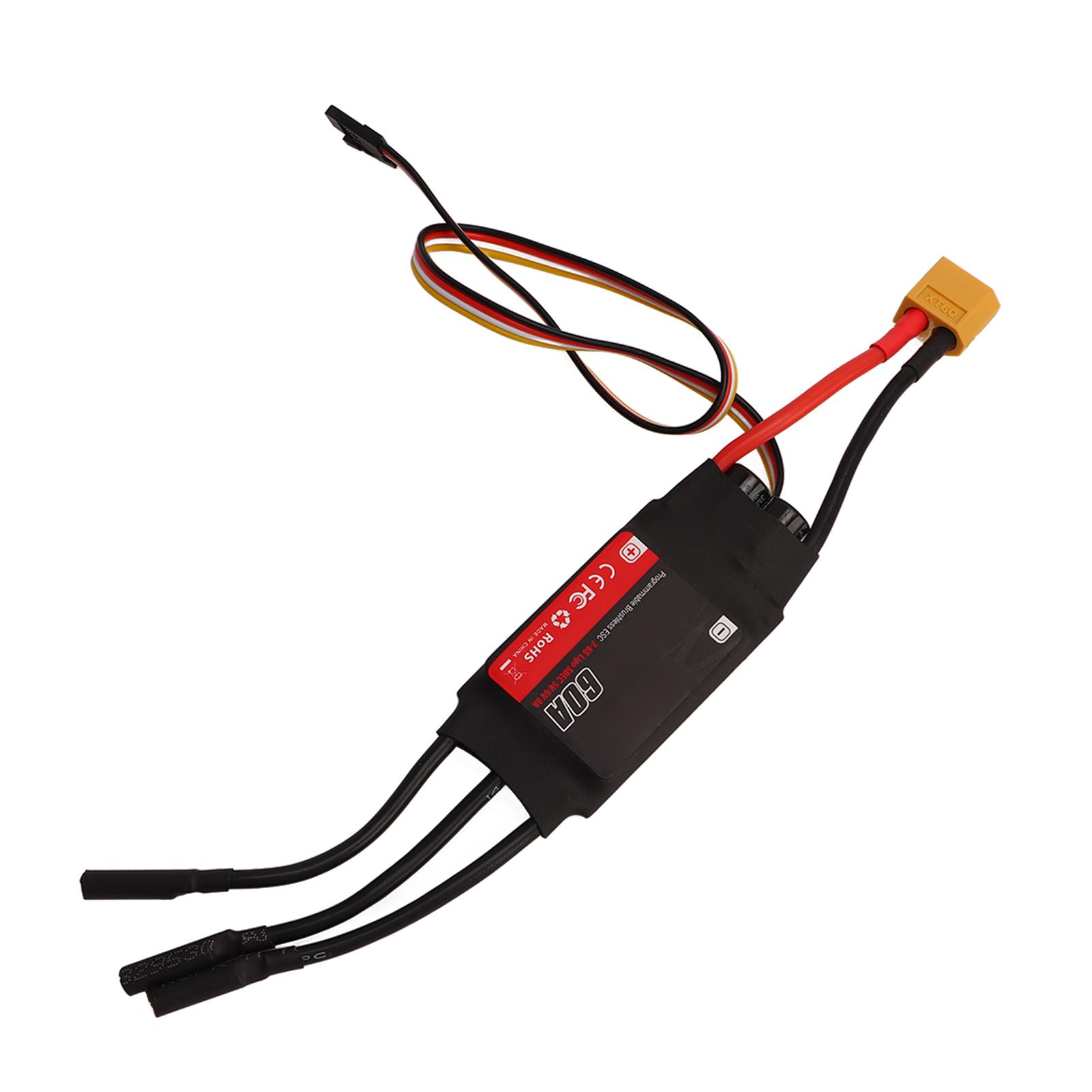 

60A RC безщітковий двигун ESC 32-бітний процесор швидкого реагування RC електричний контролер швидкості для RC