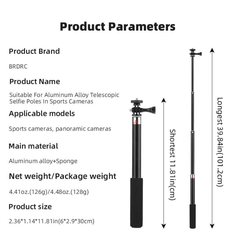 Extendable Gimbal Cameras Extension Rod Foldable Sports Cameras Selfie Stick for Pocket 3 Vlog Accessories