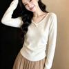 La Chapelle Women's V-Neck Knit Top
