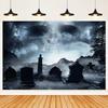 Graveyard Skull Background Ghosts 2025 Halloween Party Horror Night Theme Wall Decoration Banner Baby Backdrop Studio Photo Prop