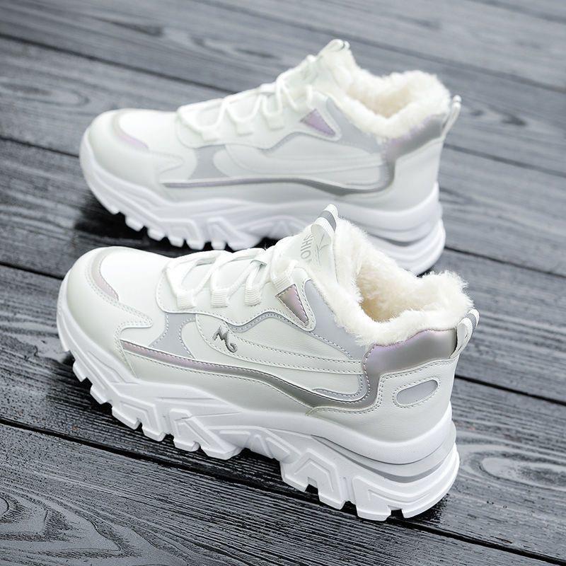 2025 autumn and winter new velvet popular sports shoes female dad versatile student casual cotton shoes running ins tide
