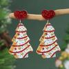Europäische & Amerikanische Liebesherz Acryl Weihnachtsbaum Ohrringe für Damen