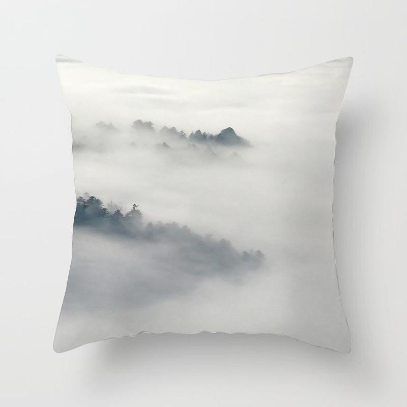 Modern Simple Landscape Car Print Sofa Pillow Cushion Cover Home Soft Furnishings