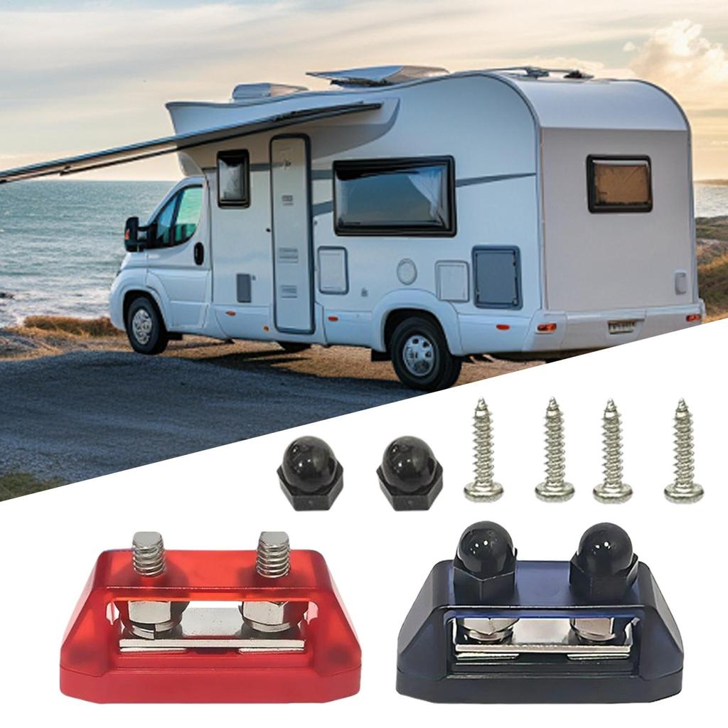 Stud Busbar Insulator 2-Piece Distribution Block Mount Insulators Battery Connection Solution for Marine Car Automotive RV