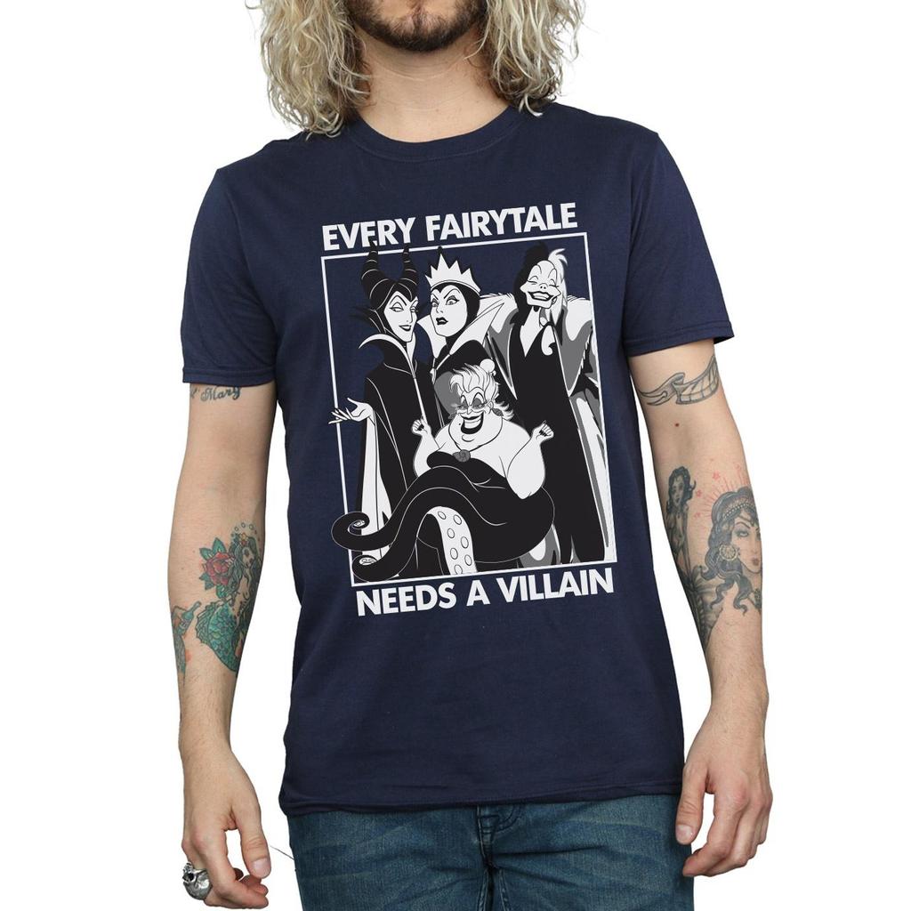 Disney Mens Every Fairy Tale Needs A Villain Cotton T-Shirt