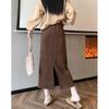 Chenille Plush Velvet-Lined Corduroy Midi Skirt
