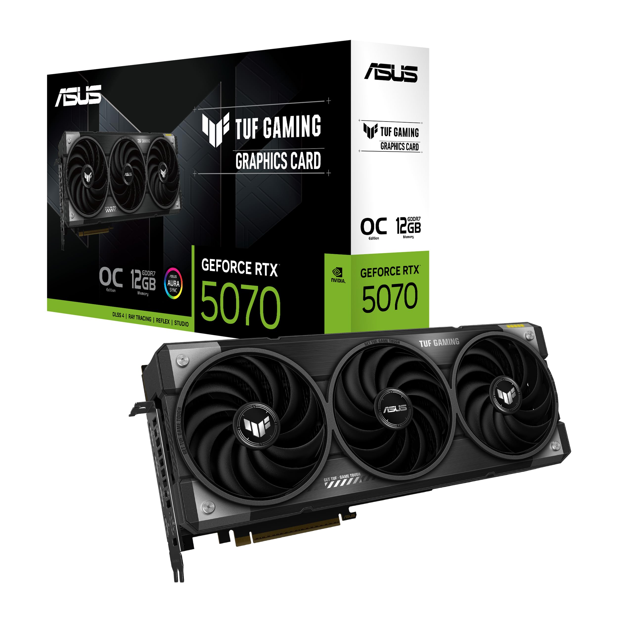 

Відеокарта ASUS RTX5070 PCIe 12GB GDDR7 OC Edition Японська 5.0 TUF-RTX5070-O12G-GAMING (Авторизований дистриб ютор) чорний