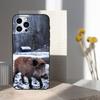 Cute Wild Boar Animal For iPhone 8,7,11,12,15,14,13,16,17,Plus,Pro Max,XS,X,XR,SE,Mini,Soft Silicone Black Case