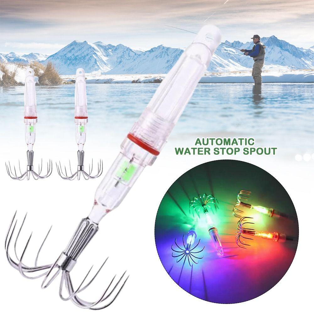 

Bass Spoon LED Lure Light with hook Diamond Shape Fishing Squid hook Durable Fishing Flash Lamp White-Sparkling