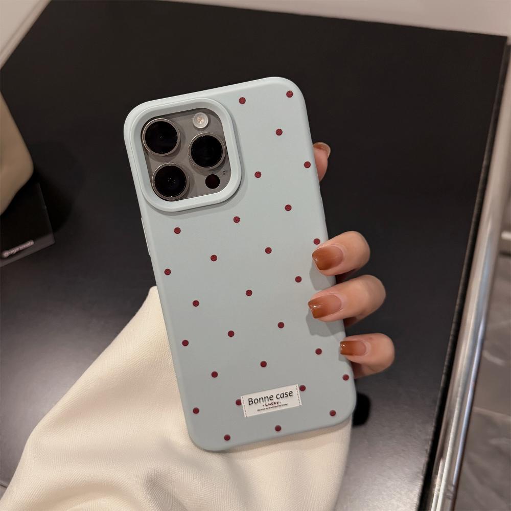 Korean-style Polka Dot IPhone 17 Case, Apple 15 Pro Max Phone Case, Minimalist and Stylish, Drop-proof, Soft Case