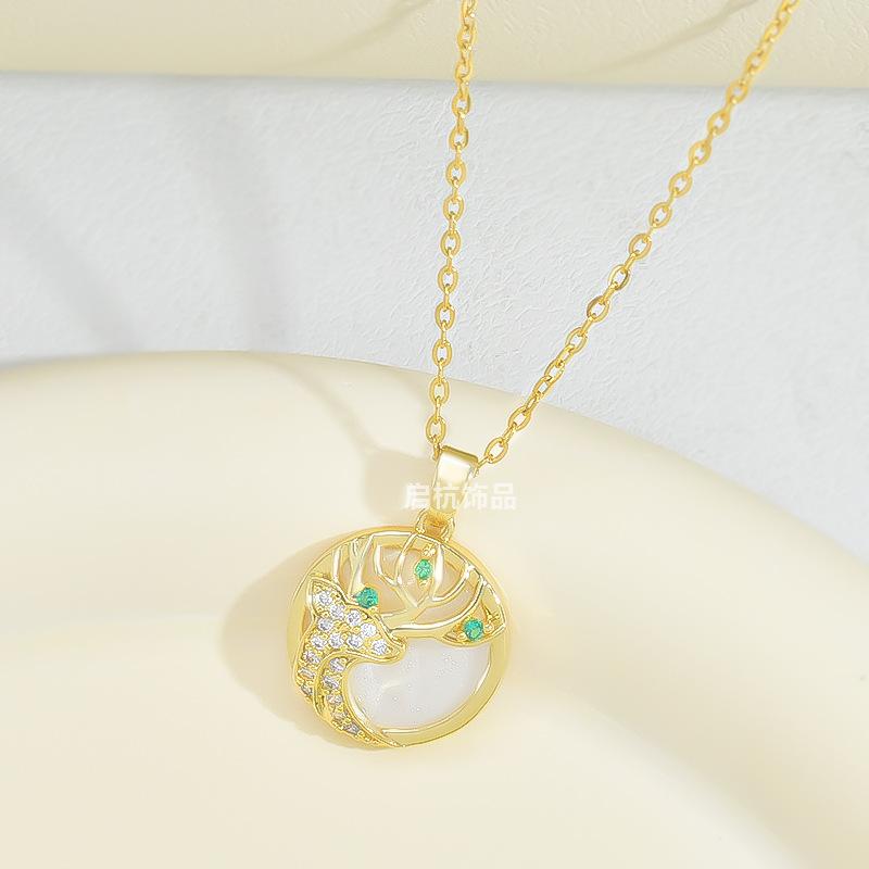 Antlers Necklace Women'S High Sense Trend Versatile Temperament Geometric Pendant Same Jewelry