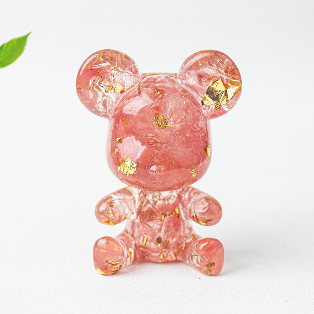 Crystal Resin Bear Car Air Vent Decor With Water Crystal And Crown For Gift Giving