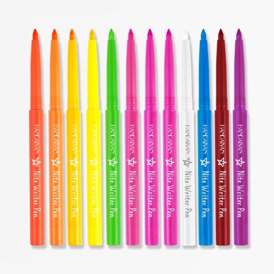 Glow In Dark Eyeliner Pen UV Blacklight Fluorescent Face Painting Pen Waterproof Washable Kids Adults Party Cosplay Makeup Colorful Body Art Painting