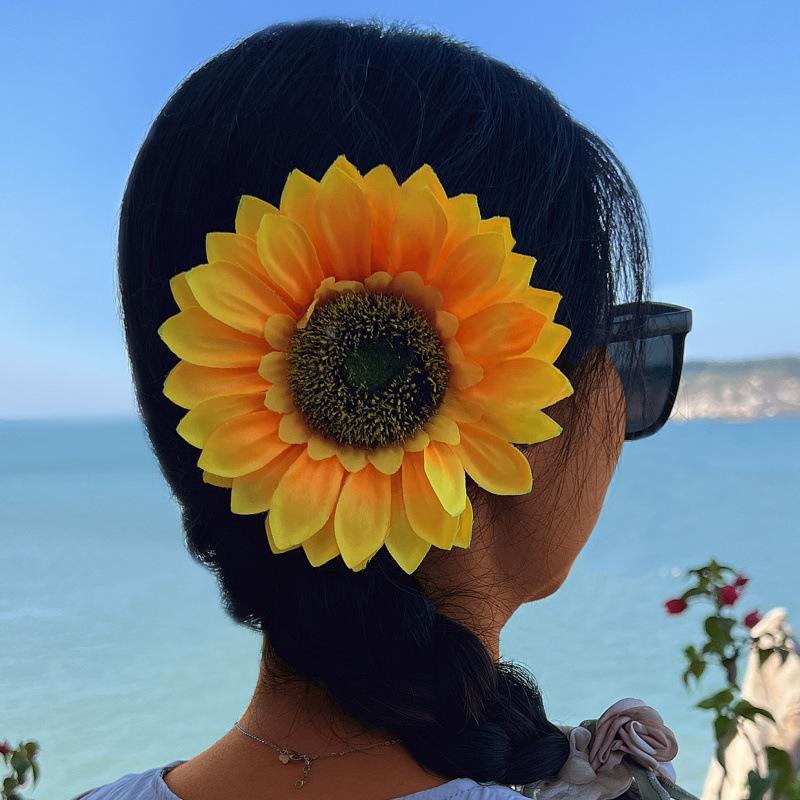 Colored Camellia Rose Fabric Broken Hair Duck Bill Clip Korean Flower Bangs Clip Photo Hair Accessories Woman