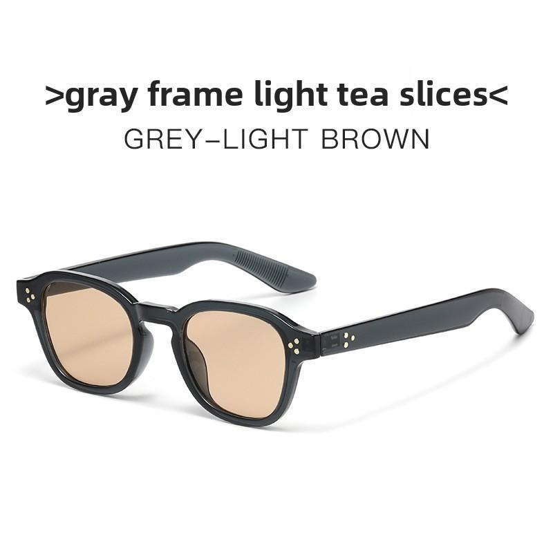 Vintage Round Frame Sunglasses With Uv400 Protection For Fashionable Outings And Travel