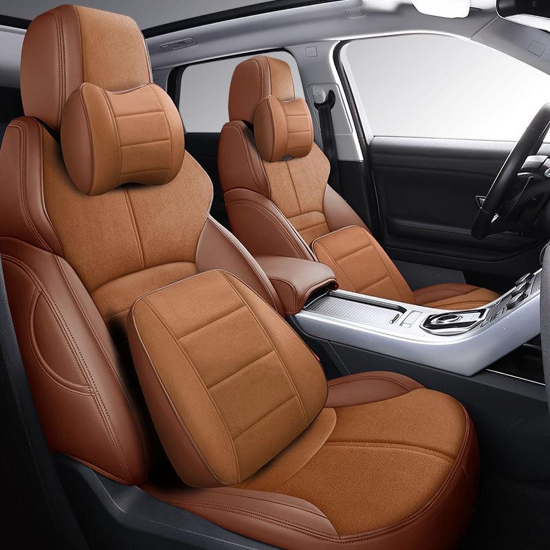 Huse de scaun personalizate din piele întoarsă pentru Land Rover Range Rover Evoque - Acoperire completă, 5 locuri