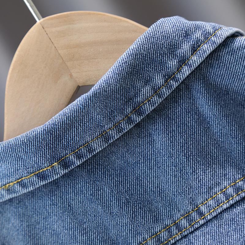 1077 Spring & Autumn 2025 Trendy Street Style Denim Jacket for Big Boys