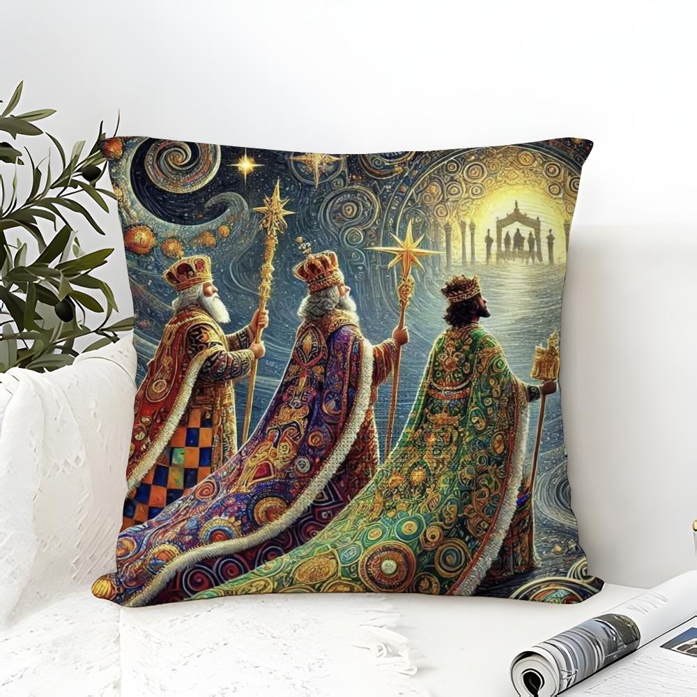 Classical Mural Patterns And Religious Prints Pillow Case Linen Pillow Case Sofa Home Decor Cushion Cover Cushion Cove