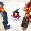 Im 100 That Witch Essential Halloween Tshirt Female Vintage Flower Graphic T Shirts Women Halloween Characters Women Clothing