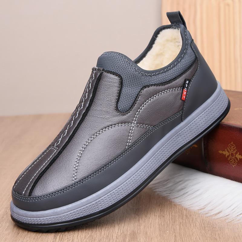Home Winter New Men's Cotton Shoes Fleece Thickened One Pedal Men's Shoes Non-slip and Wear-resistant Snow Boots