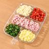 New Four Compartment Side Dish Tray with Handle Anti-Scalding Dinner Plate Hangable Ginger Garlic Storage Tray Home for Kitchen