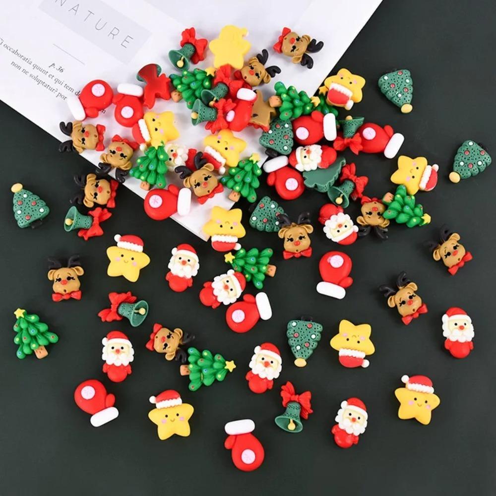 20pcs Santa Claus Phone Case Patch Mini Resin Accessories  New Year Gifts