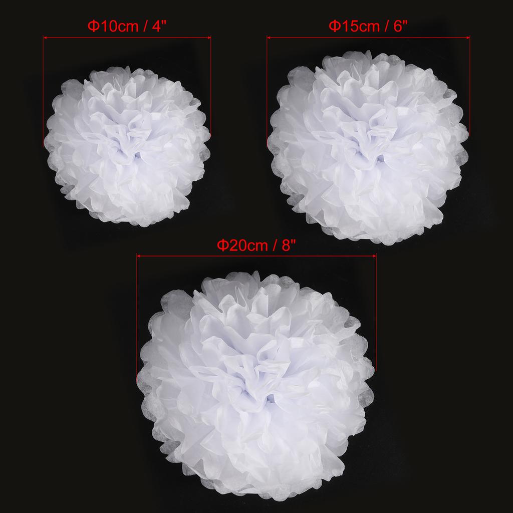 4"/6"/8" Tissue Pom Poms Flowers, 12 Pack Paper Flower Ball for Wedding Bridal Shower Birthday Bachelorette Party