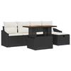 VidaXL Ensemble de Sofa de Jardin 6 Pièces avec Coussins Rattan Noir Poly 3360016