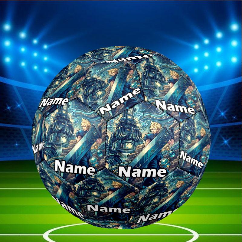 Custom Name Personalized Final Fantasy Print Size 5 Soccer Ball Training & Match Football, for Team, Kicking, Gift for Football Enthusiasts