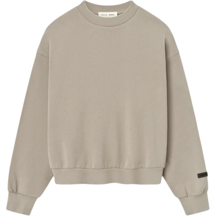 Fear of God Essentials Classic Fit Fleece Crewneck Crewneck Timber Men Tops Tan 192SP252041F