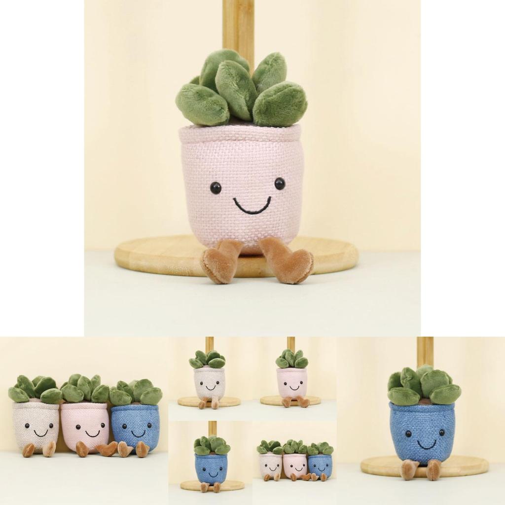 Adorable Plush Succulent Keychain Soft Toy Potted Plant Doll With Tulip Design
