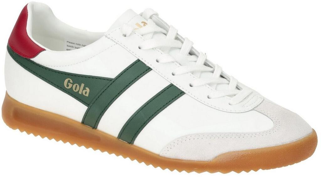 Gola Classics Men's Torpedo Leather Trainers White/evergreen/deep Red