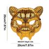Tierische Goldene Plastik-Leoparden-Gesichtsmaske mit Verstellbaren Elastischen Bändern Halloween Kostüm Cosplay Maske Kostüm Zubehör