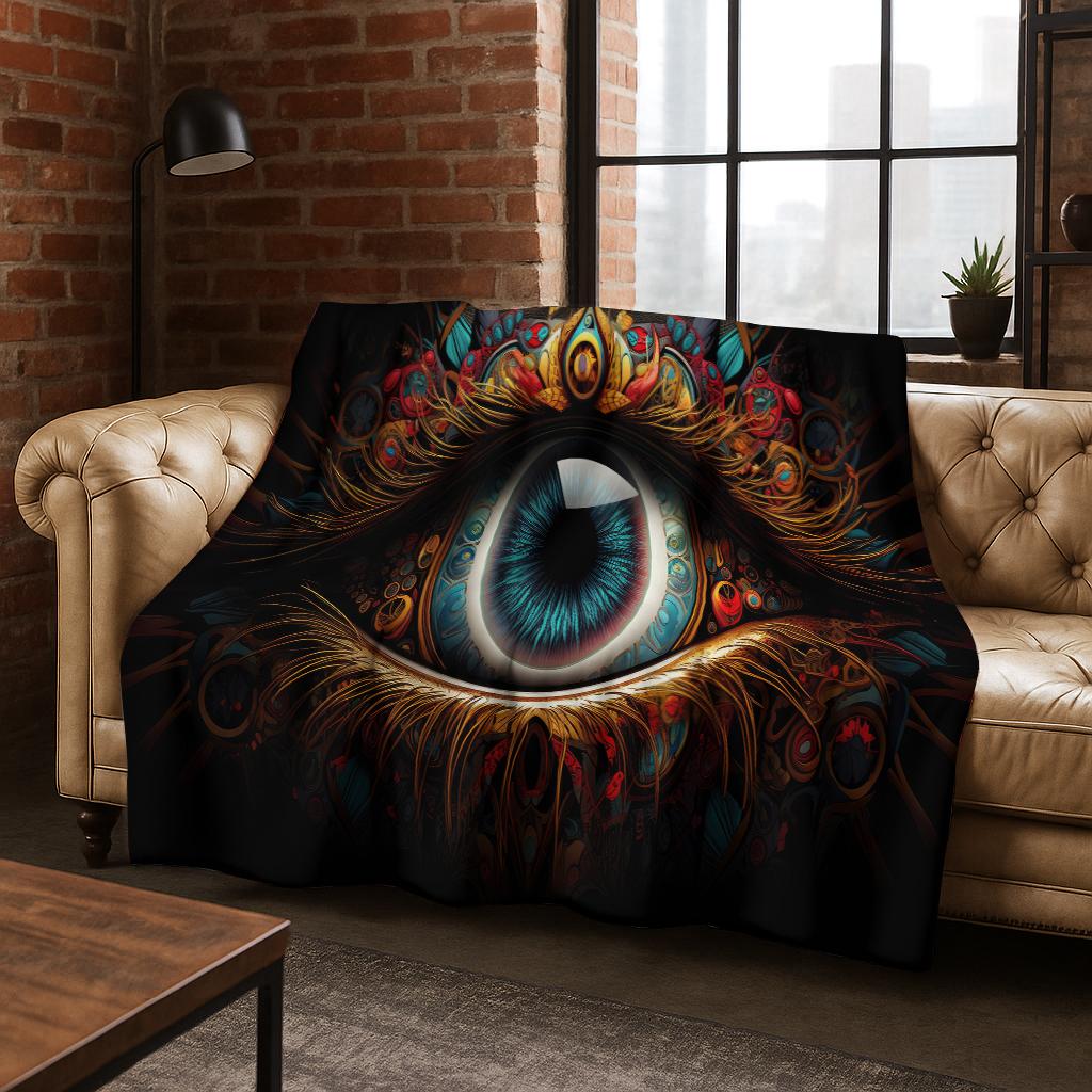 Beauty Eye of Providence Freemasonry Evil Eyes Flannel Blanket,Warm and Cozy Soft Throw Blanket for Home Bedroom Bed Sofa Kids