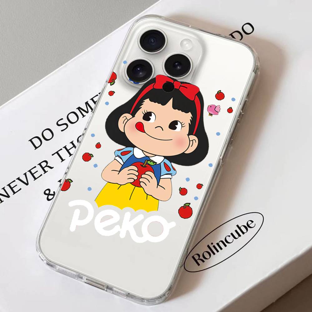 Fujiya Milky Peko Chan Phone Case For IPhone 17 16 15 11 14 12 13 16 Pro Max X XR XS Max Plus Clear Soft Cover