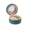 1PC Travel Jewelry Box with Mirror - Round Travel Case for Earrings Necklaces Bracelets, Perfect Gift for Jewelry Lovers