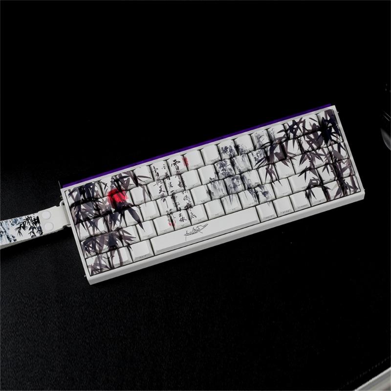 Bambuswald-Thema PBT Tastenkappen Originalprofil Farbstoff Sub Seitendruck Für 61 64 68 ANSI ISOs Mechanische Tastaturen